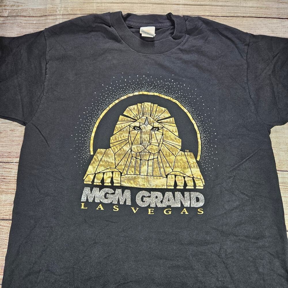 Vintage Single Stitch 1993 Las Vegas MGM Grand Lion Tee Men's Black Large